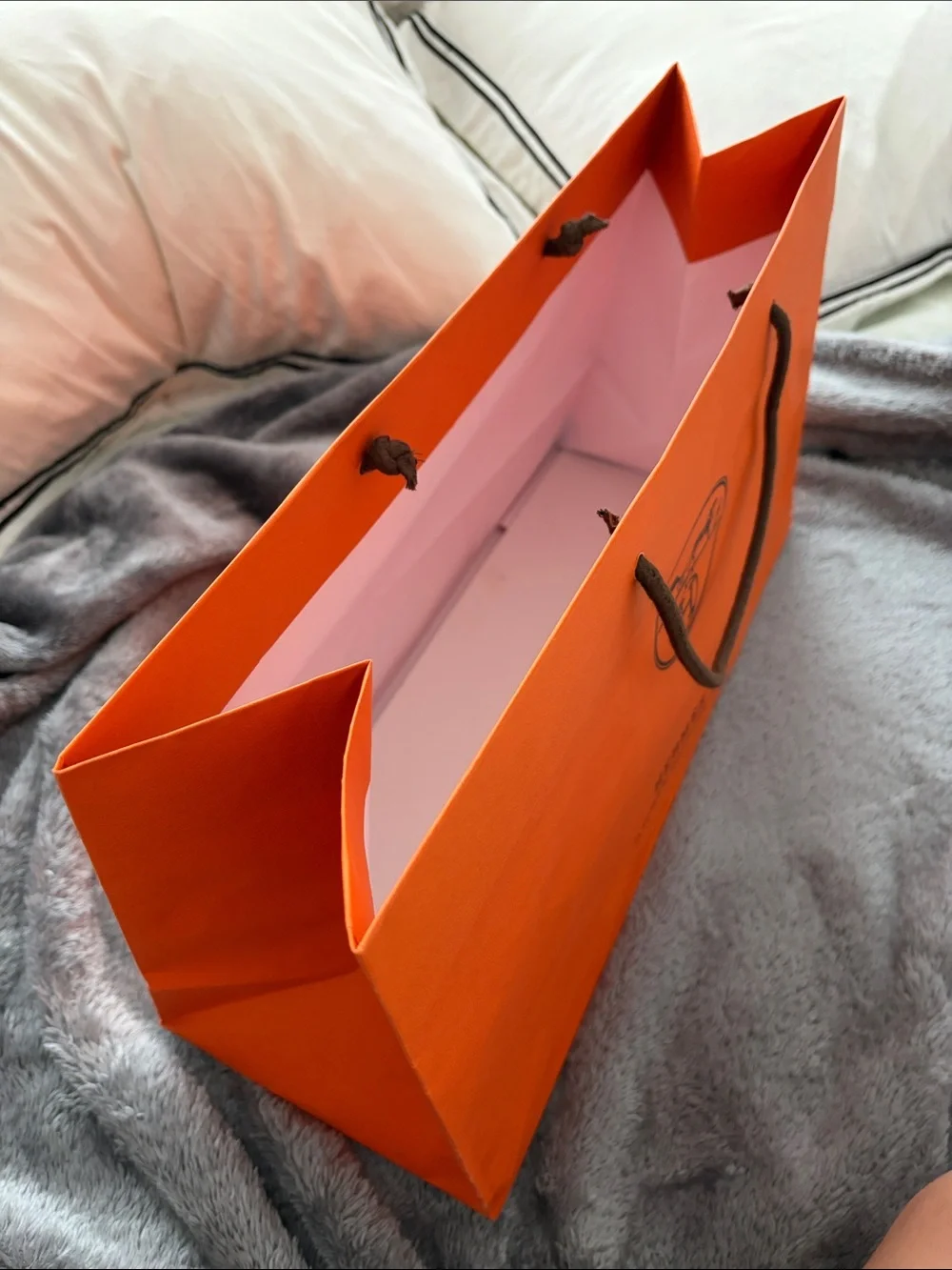 Hermes Shopping Bag with Brown Rope Handles
